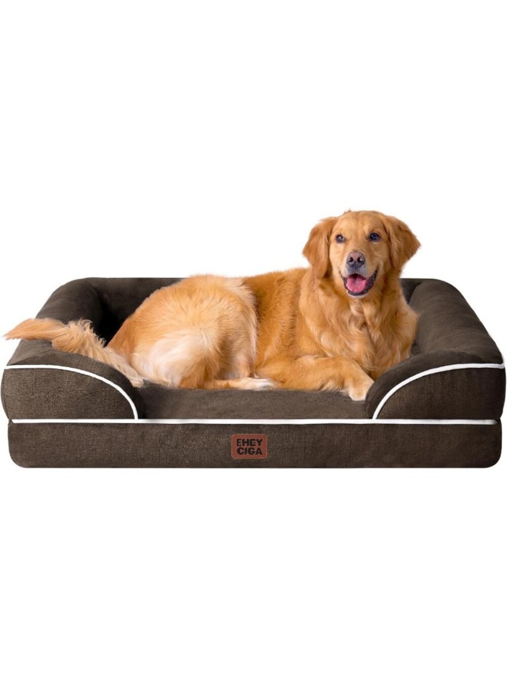 Extra Large Waterproof Memory Foam Dog Bed with Sides, Non-Slip & Washable Cover